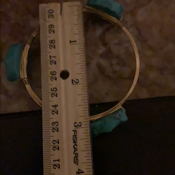 Handmade gold wire turquoise wrapbracelet - Picture 6 of 8